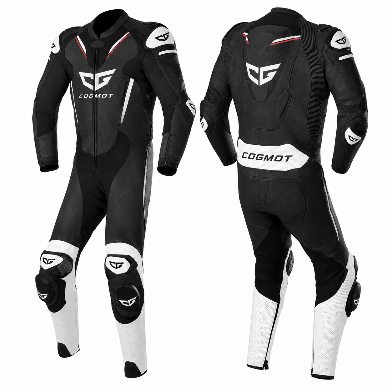 COGMOT O1 Motorcycle Leather Black Riding Suit CE Approved Protection