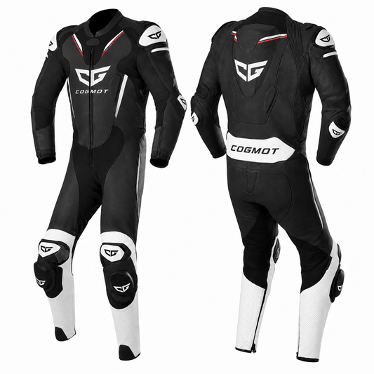 COGMOT O1 Motorcycle Leather Black Riding Suit CE Approved Protection