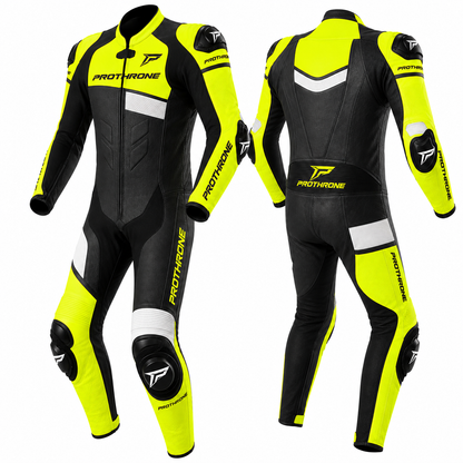 Motorcycle Leather Hi Vis One Piece Riding Suit CE Approved Protection